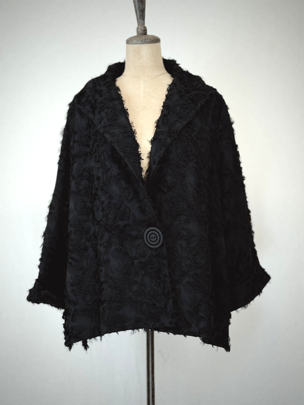 Moonlight Black Textured Art To Wear Jacket Fun Details Womens XXL #1-0161 USA